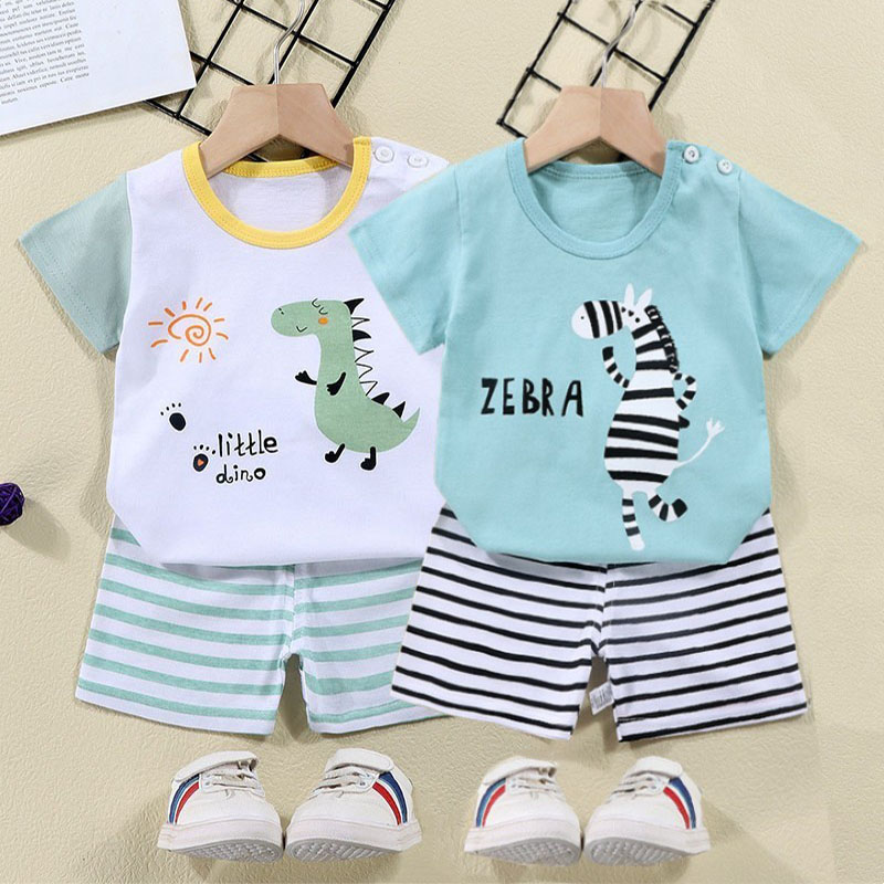 Baby Clothing Patterns - Cotton Tees+Shorts 2-piece Tracksuit Set Kid