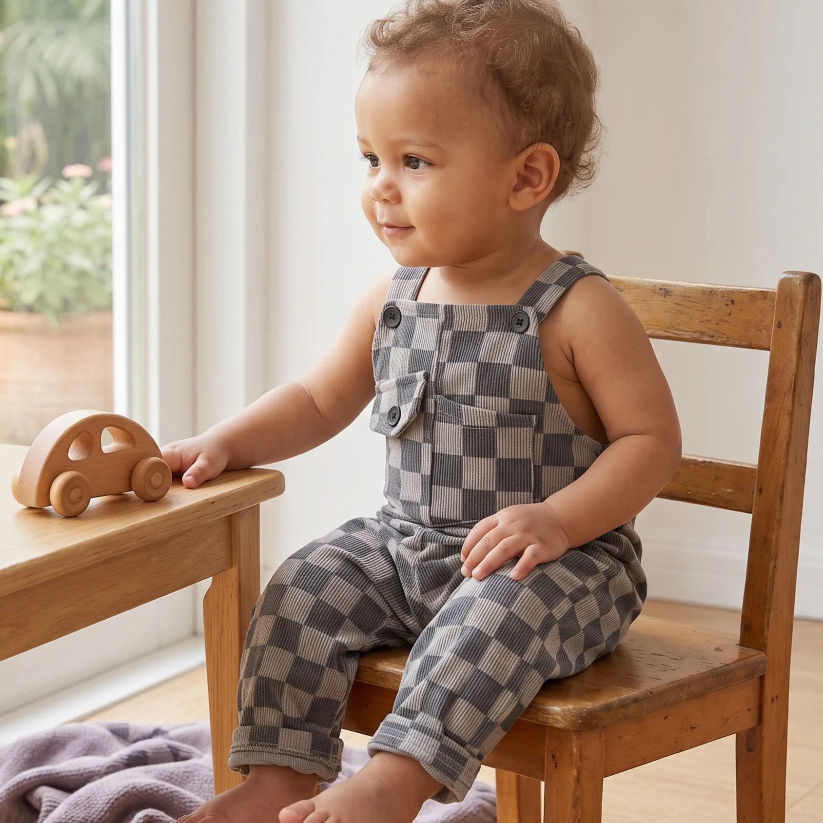 Baby Clothing Jumper - Summer Baby Boys Grid Jumper Pants