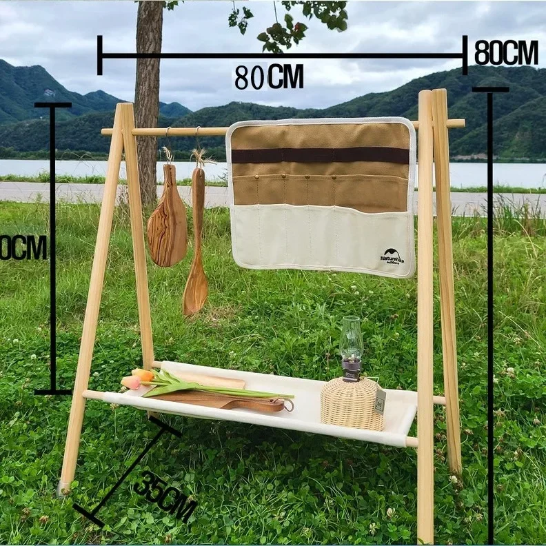 Baby Clothing Rack - Solid wood portable hook rack removable
